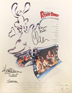 Kathleen Turner Charles Fleischer signed 11x14 photo Who Framed Roger Rabbit JSA