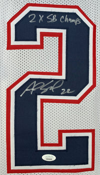 ASANTE SAMUEL SR. SIGNED INSCRIBED CUSTOM WHITE PRO STYLE AUTOGRAPHED JERSEY JSA COA