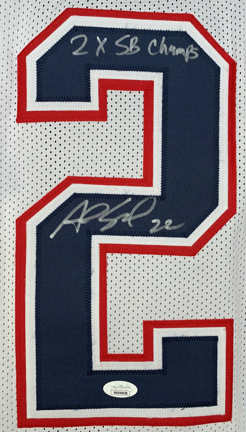 ASANTE SAMUEL SR. SIGNED INSCRIBED CUSTOM WHITE PRO STYLE AUTOGRAPHED JERSEY JSA COA