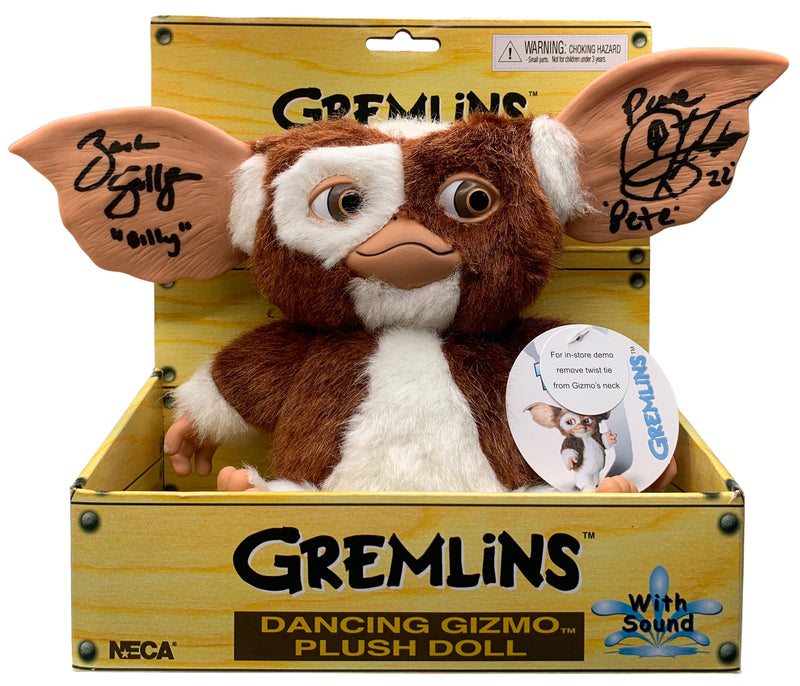 Corey Feldman & Zach Galligan signed inscribed Gremlins NECA Gizmo Doll JSA