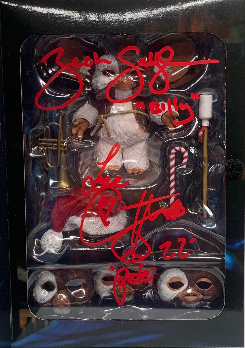 Corey Feldman & Zach Galligan signed inscribed Gremlins NECA Action Figure JSA