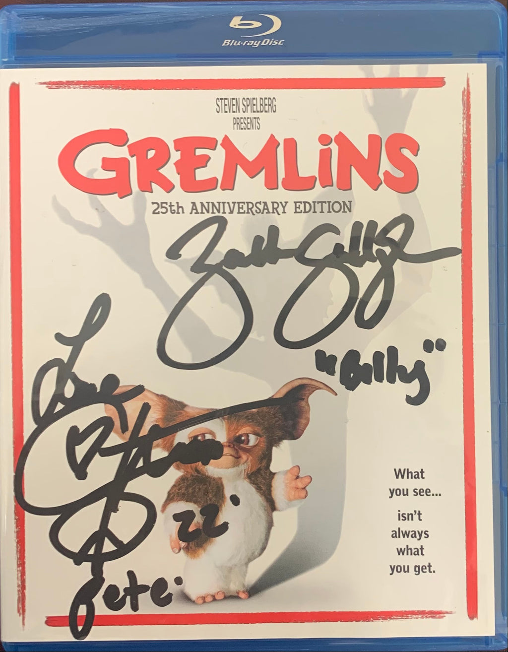 Corey Feldman Zach Galligan signed inscribed Blu-Ray cover Gremlins JSA Witness