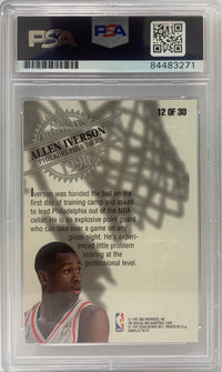Allen Iverson auto signed RC 1997 Gold NBA Hoops Philadelphia 76ers PSA Encap