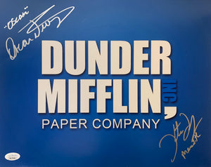 Kate Flannery Oscar Nunez signed inscribed 11x14 photo The Office JSA Witness
