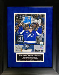 Andrei Vasilevskiy autographed framed 8x10 photo NHL Tampa Bay Lightning JSA COA