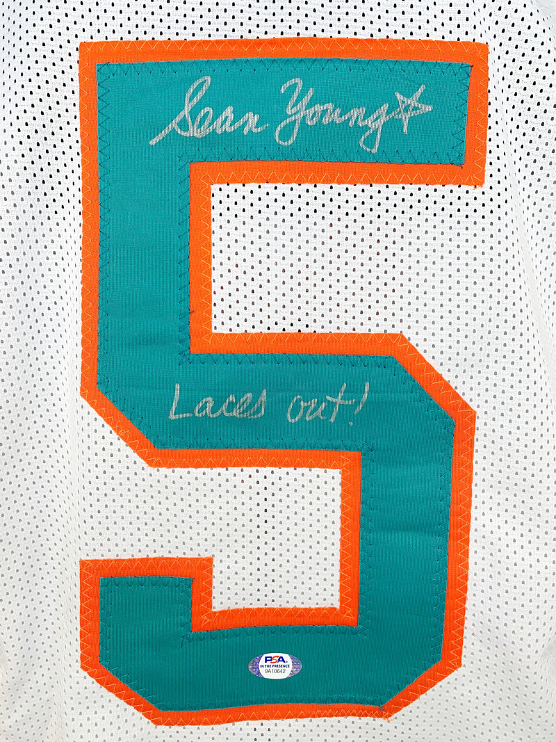 SEAN YOUNG "RAY FINKLE" SIGNED INSCRIBED CUSTOM WHITE AUTOGRAPHED JERSEY PSA COA ACE VENTURA