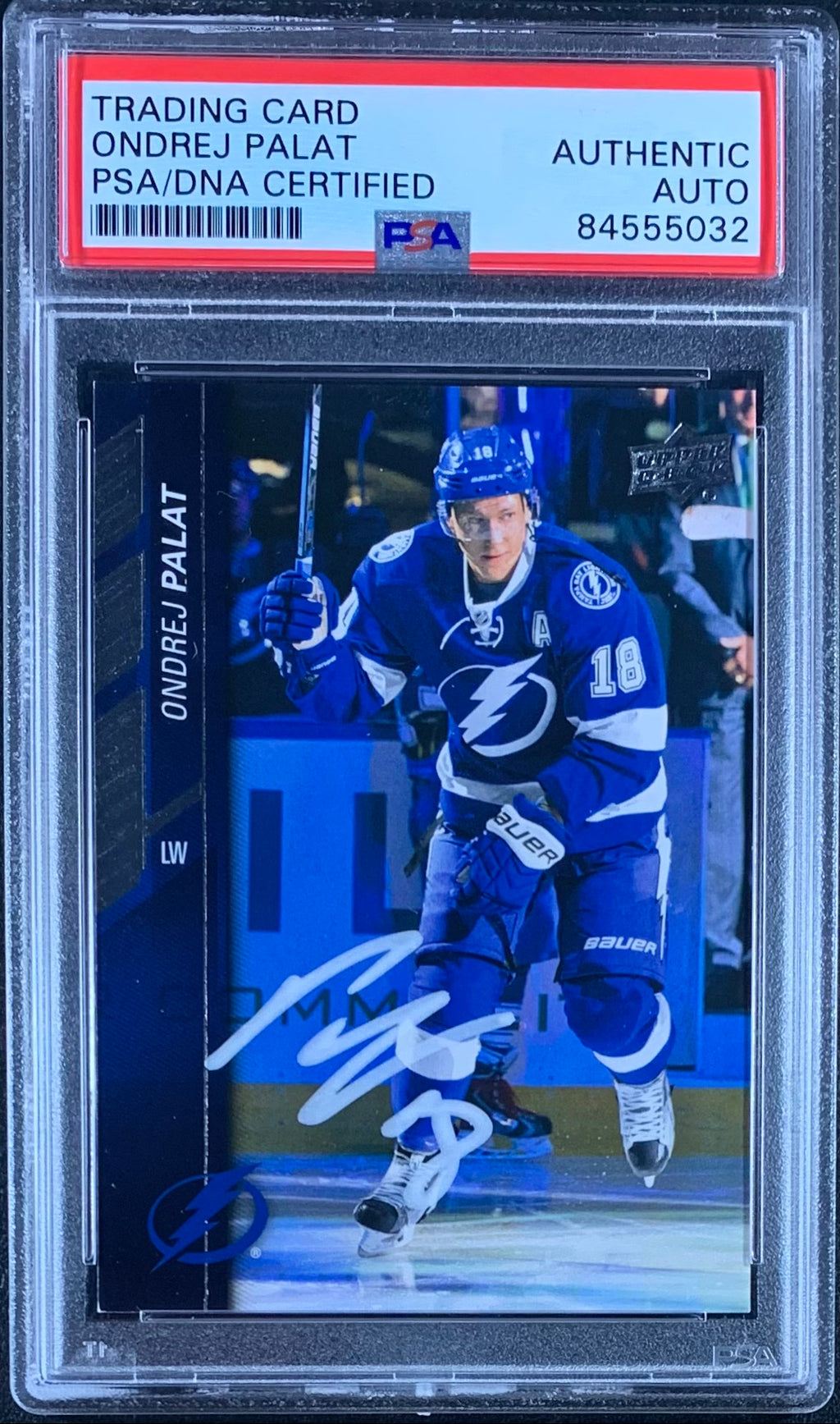 Ondrej Palat auto card Upper Deck Series 2 #421 2015 Lightning PSA Encapsulated