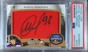 Mikhail Sergachev auto RC Heroes & Prospects 2016 Lightning PSA Encap Game Worn