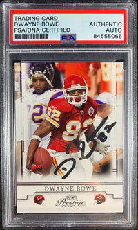 Dwayne Bowe auto 2008 Playoff Prestige card Kansas City Chiefs PSA Encapsulated