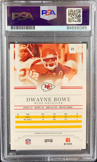 Dwayne Bowe auto 2008 Playoff Prestige card Kansas City Chiefs PSA Encapsulated