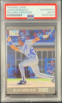 Juan Gonzalez autographed signed Fleer Ultra #U55 Texas Rangers PSA Encapsulated - JAG Sports Marketing