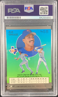 Juan Gonzalez autographed signed Fleer Ultra #U55 Texas Rangers PSA Encapsulated - JAG Sports Marketing