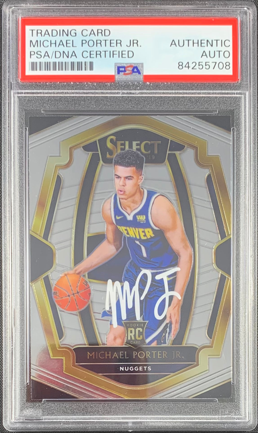 Michael Porter Jr. signed RC Panini Select #134 Denver Nuggets PSA Encapsulated - JAG Sports Marketing