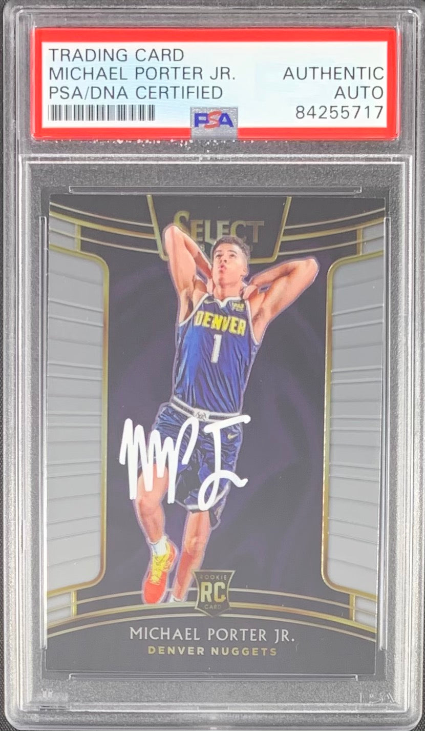 Michael Porter Jr. signed RC Panini Select #37 Denver Nuggets PSA Encapsulated - JAG Sports Marketing