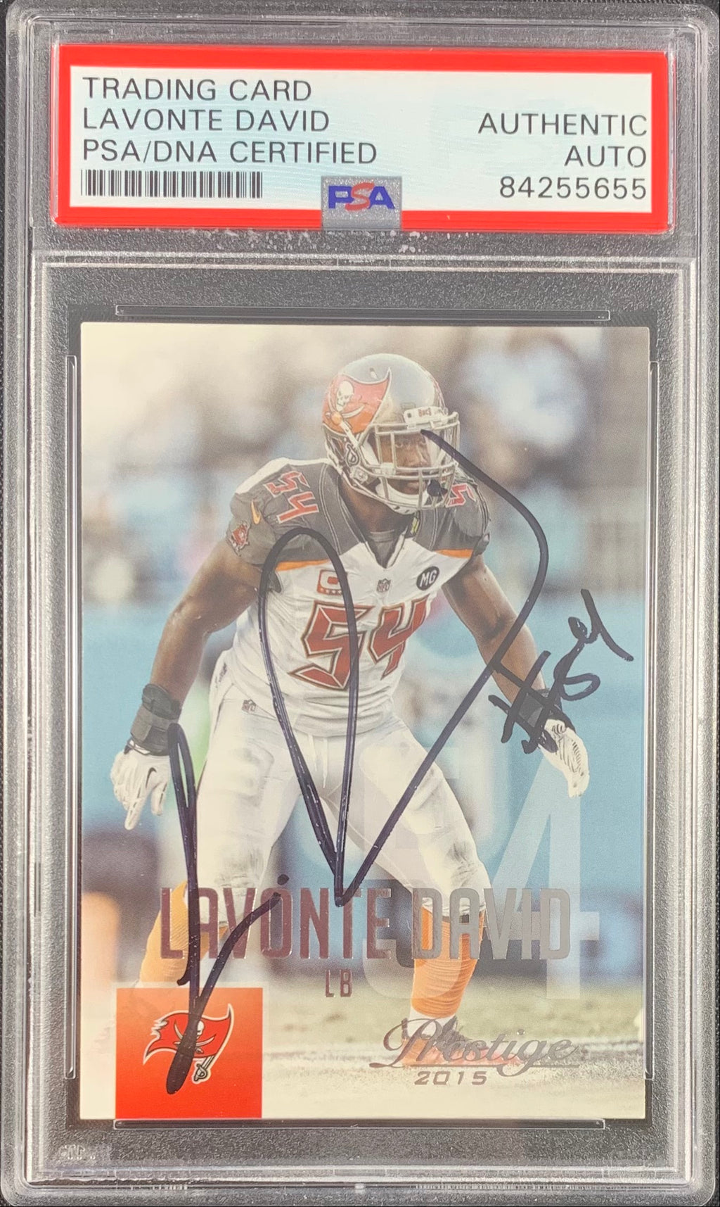 Lavonte David autograph signed Panini card Tampa Bay Buccaneers PSA Encapsulated - JAG Sports Marketing