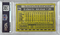 Roberto Alomar auto 1990 Topps #517 MLB San Diego Padres PSA Encapsulated
