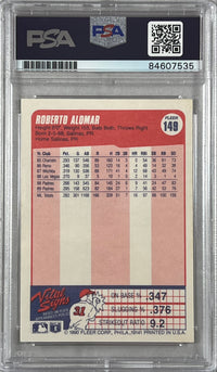 Roberto Alomar auto 1990 Fleer #149 MLB San Diego Padres PSA Encapsulated