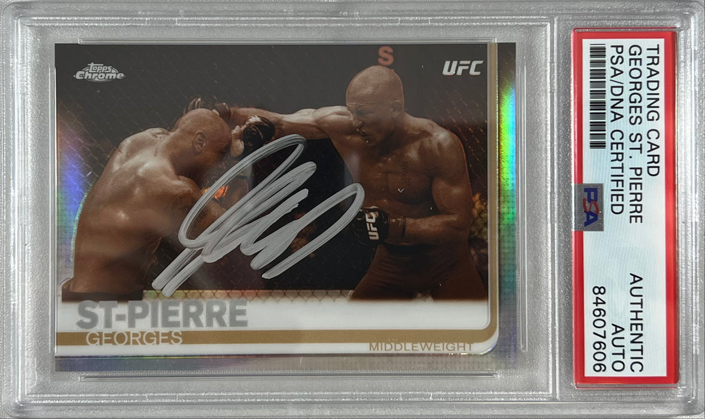 Georges St-Pierre autographed signed 2019 Topps Chrome card UFC PSA Encapsulated