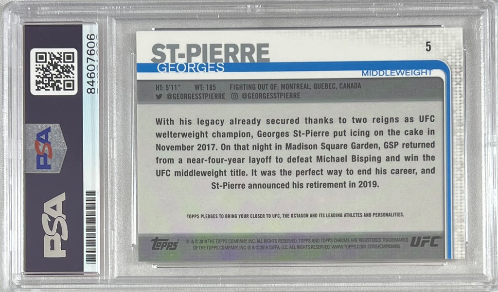 Georges St-Pierre autographed signed 2019 Topps Chrome card UFC PSA Encapsulated