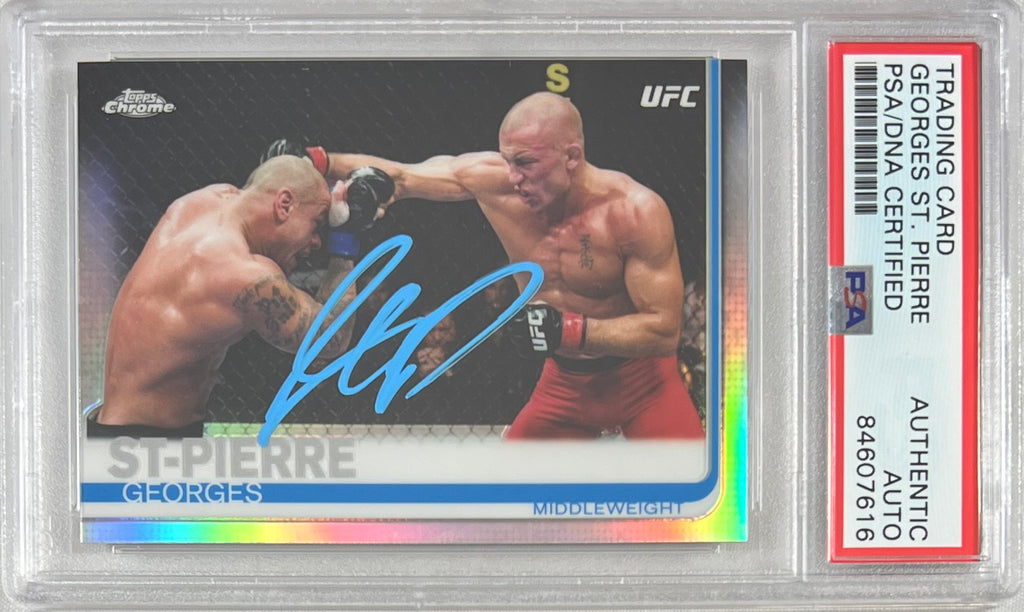 Georges St-Pierre autographed signed 2019 Topps Chrome card UFC PSA Encapsulated