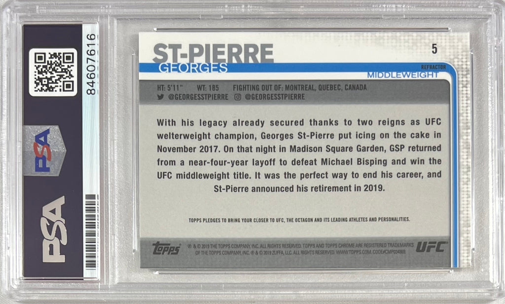Georges St-Pierre autographed signed 2019 Topps Chrome card UFC PSA Encapsulated
