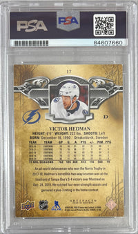 Victor Hedman auto 2020-21 Upper Deck Artifacts card Lightning PSA Encapsulated