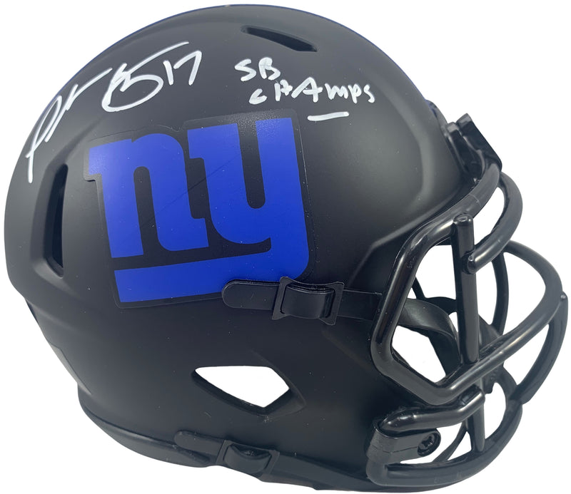 Plaxico Burress autographed inscribed Eclipse Mini Helmet New York