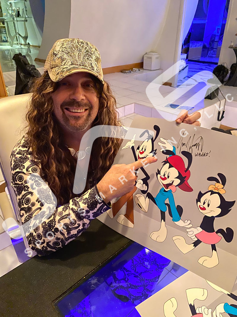 Animaniacs Cast Autograph Inscribed 16x20 Photo Rob Jess Tress Signed JSA COA