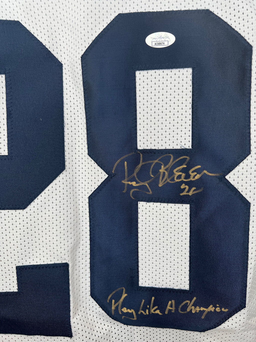 Rocky Bleier autographed signed inscribed College Style jersey PSA