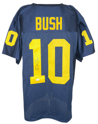 DEVIN BUSH AUTOGRAPHED SIGNED BLUE PRO STYLE JERSEY JSA COA