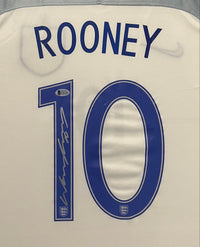 Wayne Rooney signed framed custom jersey New England National team Beckett COA