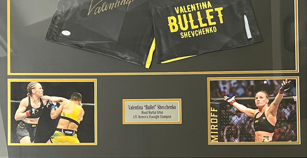 Valentina Shevchenko framed autographed signed trunks UFC PSA COA