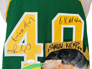 Shawn Kemp auto signed inscribed jersey Hand Painted 1/1 Seattle SuperSonics JSA