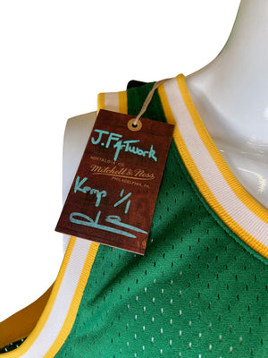 Shawn Kemp auto signed inscribed jersey Hand Painted 1/1 Seattle SuperSonics JSA