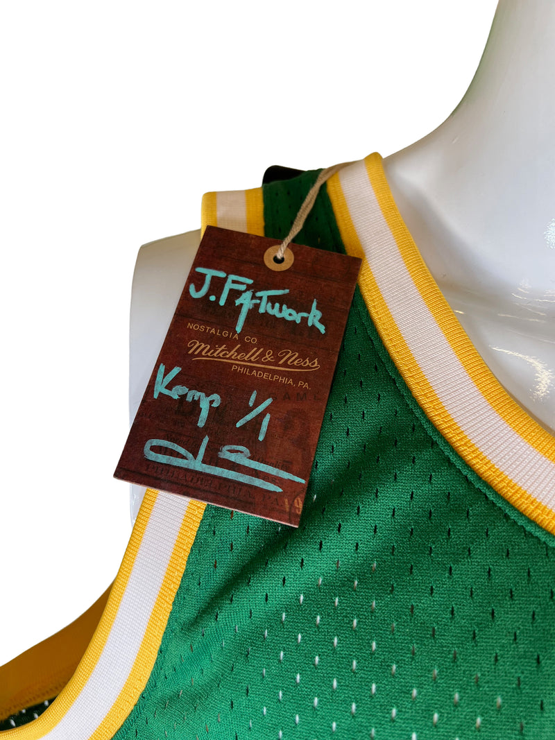 Shawn Kemp auto signed inscribed jersey Hand Painted 1/1 Seattle SuperSonics JSA