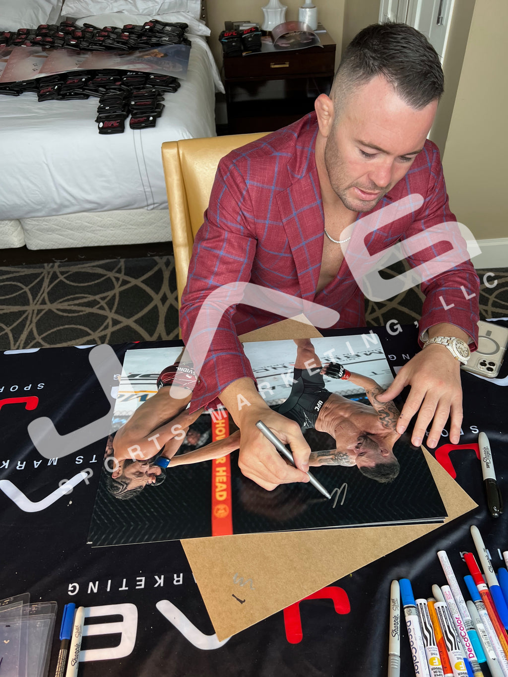 Colby Covington signed inscribed 16x20 photo UFC JSA COA Witness Jorge Masvidal