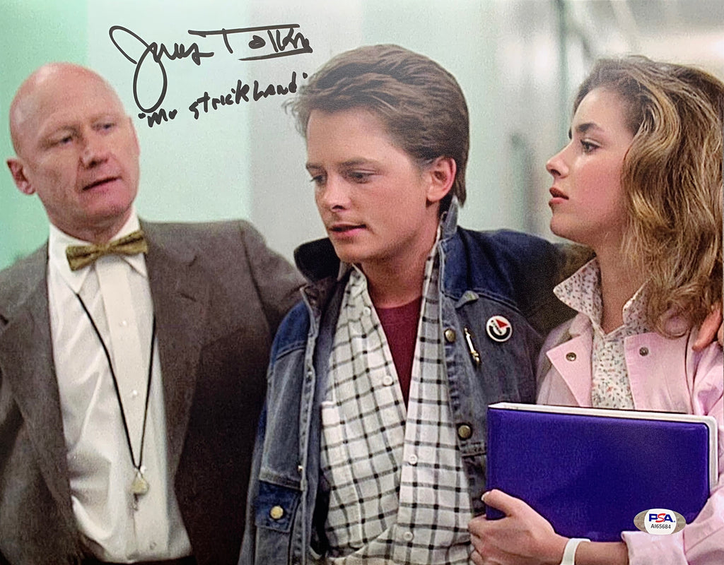 James Tolkan autographed signed 11x14 photo Back To The Future PSA COA Mr Strickland - JAG Sports Marketing