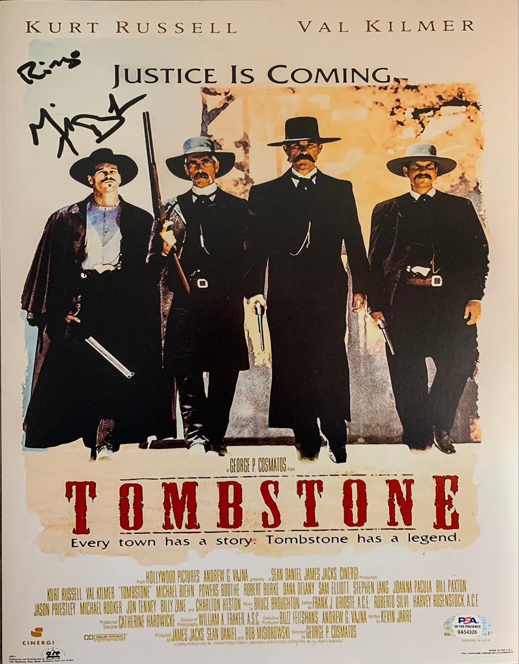 Michael Biehn autographed signed inscribed 11x14 photo Tombstone PSA COA Ringo - JAG Sports Marketing