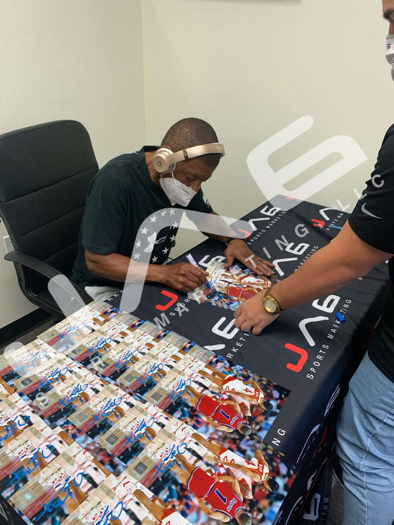 Muggsy Bogues signed inscribed 11x14 photo NBA Washington Pistons JSA Witness
