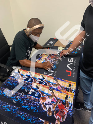 Muggsy Bogues autographed signed 11x14 photo NBA Charlotte Hornets JSA Witness