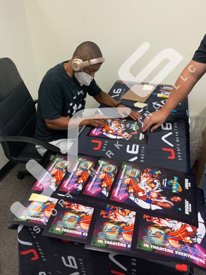 Larry Johnson Muggsy Bogues signed 11x14 photo NBA Space Jam JSA Witness Hornets