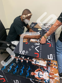 Larry Johnson Muggsy Bogues signed 11x14 photo NBA Charlotte Hornets JSA Witness