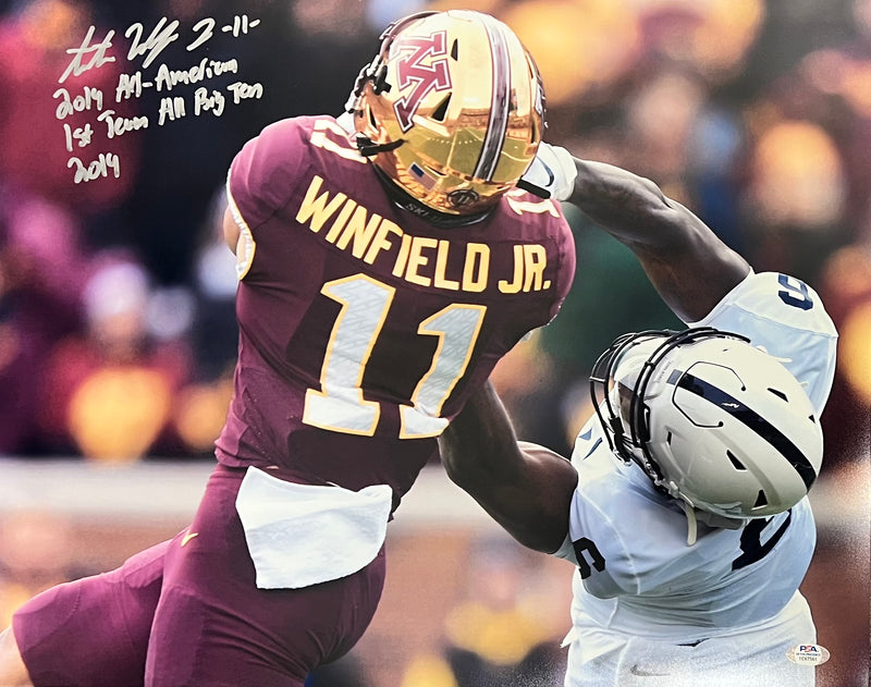 Antoine Winfield Jr. signed inscribed 16x20 photo Minnesota Golden Gophers PSA