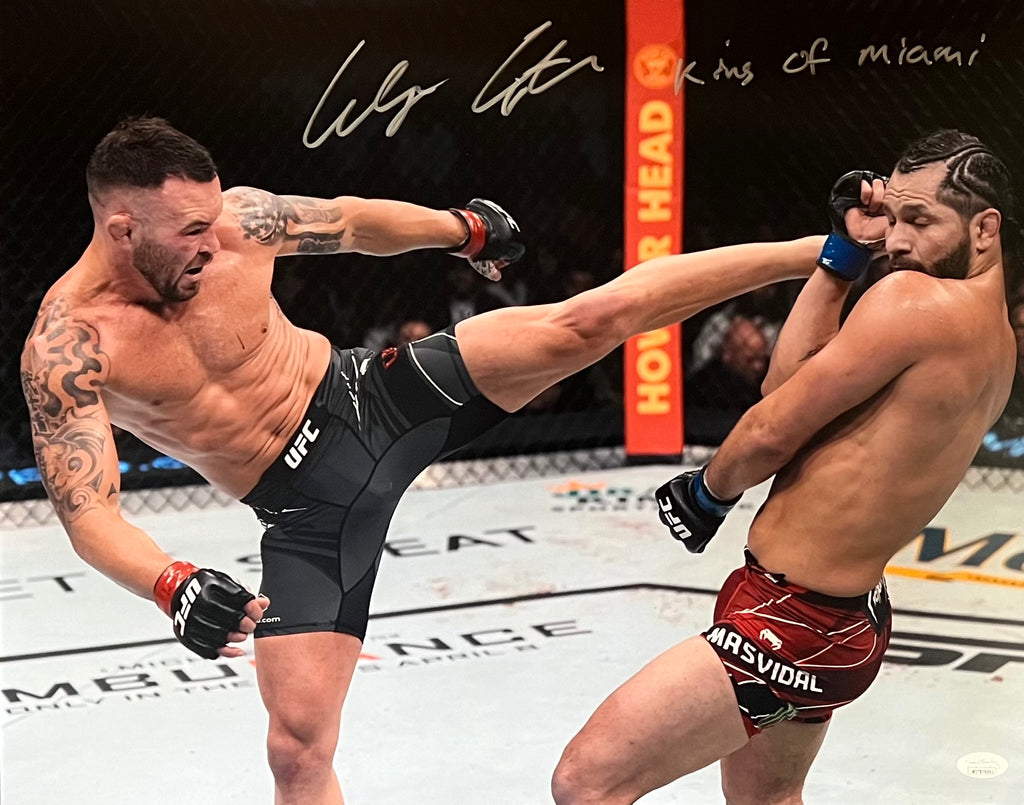 Colby Covington signed inscribed 16x20 photo UFC JSA COA Witness Jorge Masvidal