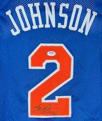 Larry Johnson autographed signed jersey NBA New York Knicks PSA COA Hornets