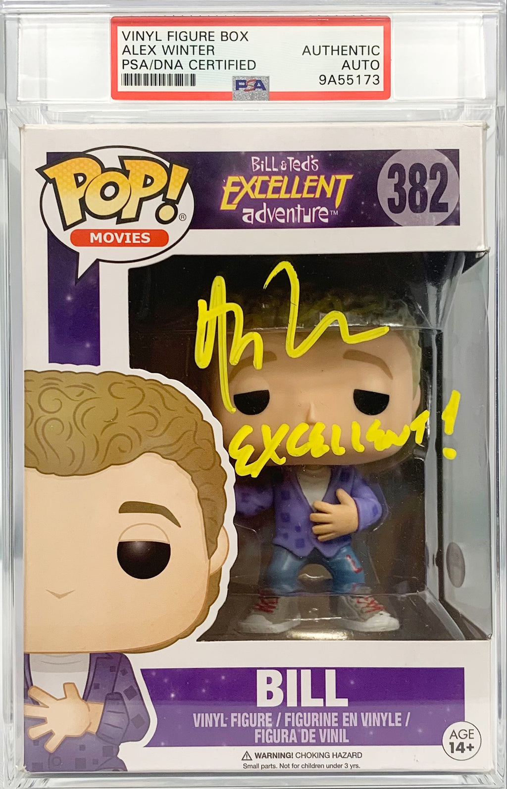 Alex Winter autograph insc Funko Pop Bill & Ted's Excellent Adventure PSA Encap - JAG Sports Marketing