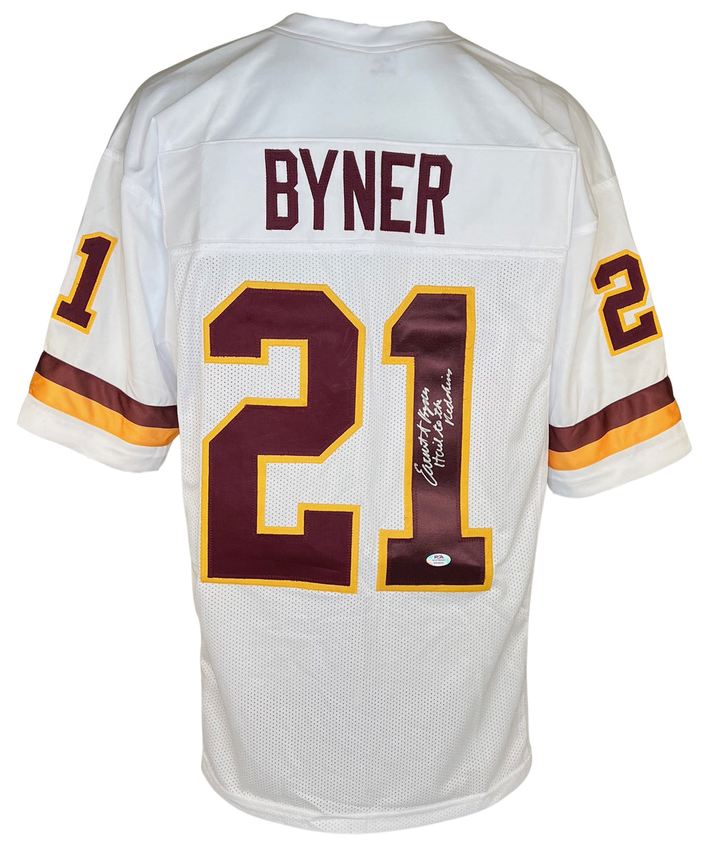 EARNEST BYNER AUTOGRAPHED SIGNED INSCRIBED WHITE JERSEY PRO STYLE PSA ITP COA