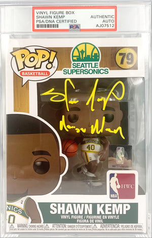 Shawn Kemp autographed inscribed Funko Pop Seattle Supersonics PSA Encapsulated - JAG Sports Marketing