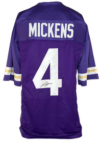 JAYDON MICKENS SIGNED CUSTOM PURPLE COLLEGE STYLE AUTOGRAPHED JERSEY JSA COA