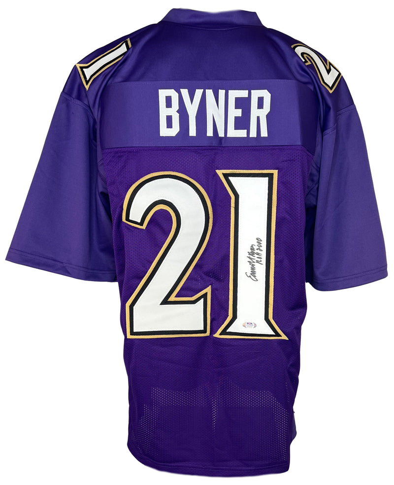 EARNEST BYNER AUTOGRAPHED SIGNED JERSEY PURPLE PRO STYLE PSA ITP COA